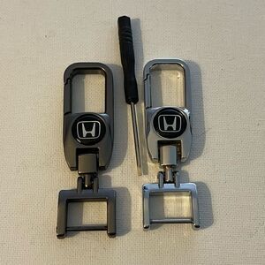 Honda Logo Key Fob Keychain in Metal Set of 2 NWT
